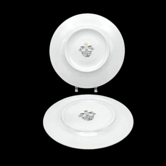 Vintage Godinger 1855 Email de Limoges Appetizer Plates Set of 6 Cheese Grapes - Picture 6 of 9